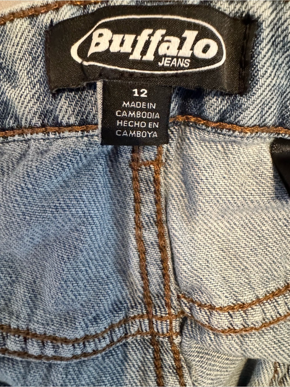 Buffalo Cropped Ankle Jeans Light Blue Jeans with Drawstring - sz 12 - Picture 9 of 11